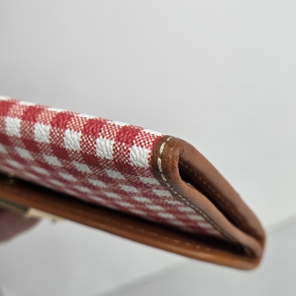 Rare Dooney & Bourke RedGingham Continental Clutch Wallet Coated Canvas - Picture 7 of 16